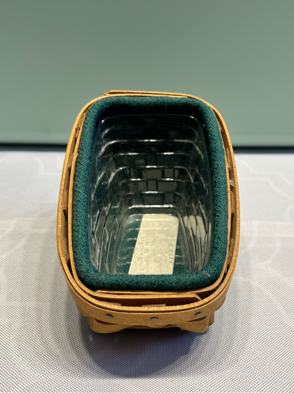 Longaberger Cilantro Basket 2003 Hunter Green Liner & Protector